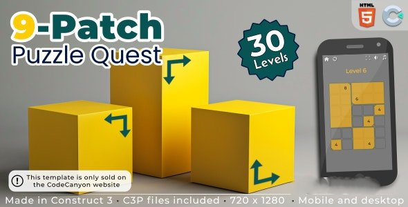 9-Patch Puzzle Quest v1.0 - HTML5 Puzzle game - GraphicsMarket.net
