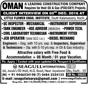 Oman Leading Construction Company Jobs 