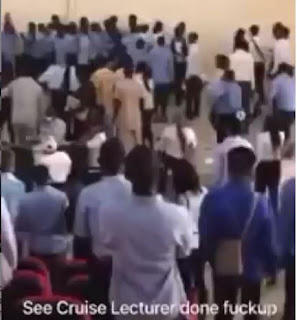 University Of Abuja Students Beat Up Their Lecturer For Reportedly Collecting Answer Scripts Too Early (Video)