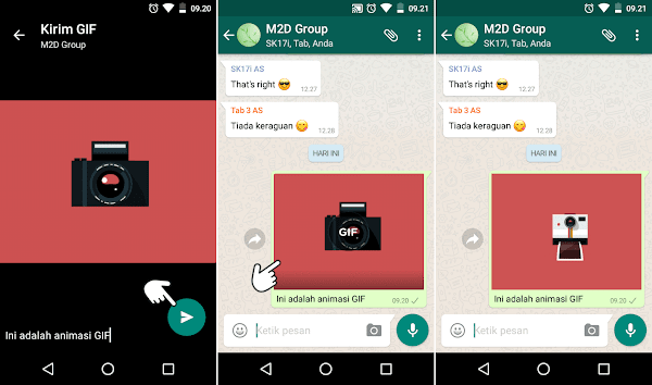  sekarang sudah bisa dipakai di WhatsApp untuk Android Teknik Mengirim Gambar Animasi GIF di WhatsApp Android