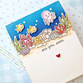Sunny Studio Stamps: Tropical Scenes Sea You Soon Ocean Themed Punny Card by Franci Vignoli
