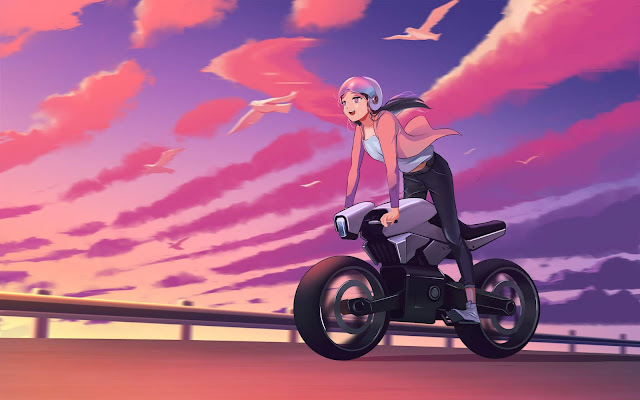 Anime Biker Girl Art