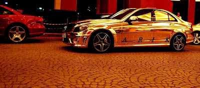 Golden Mercedes C63 AMG Seen On coolpicturesgallery.blogspot.com Or www.CoolPictureGallery.com