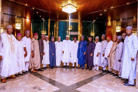 alt="Chief of Staff to the President of Nigeria with APC Governors"