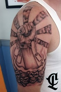 tribal tattoo, cross tattoo