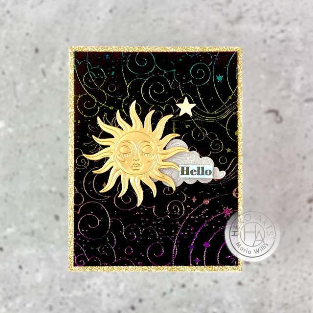 Cardbomb,Maria Wills,Hero Arts,My Monthly Hero December 2022, cards, cardmaking, art, diy, color, ink, inkblending, space, galaxy