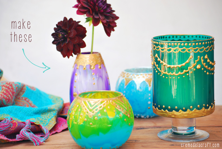 jar Moroccan DIY: Jars  glass Paint Glass Holders ideas From  Candle painting