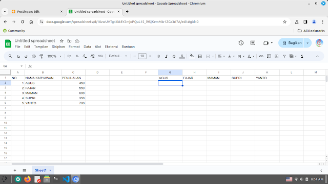 Rumus Google Spreadsheet Copy Data Vertikal Tapi Paste Horizontal