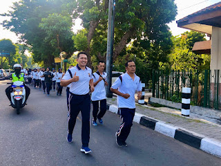 Jumat Sehat, Personel Polresta Yogyakarta Lakukan Olahraga Lari Pagi