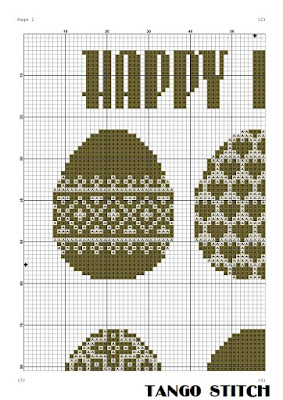 Easter golden magic eggs cross stitch pattern, Tango Stitch