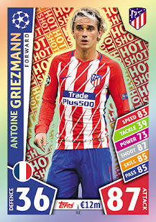 Topps Match Attax UEFA Champions League 2017-2018 Club Atlético de Madrid Set