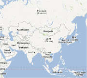 He aquí el mapa de Asia (cogido de Google Maps, tal cual) (mapa asia)