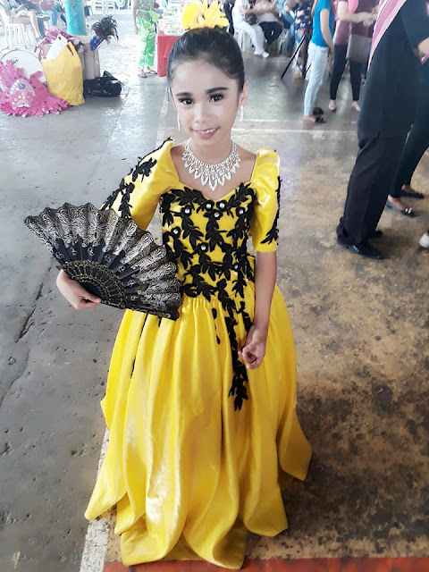 Girls Filipiniana Gown yellow