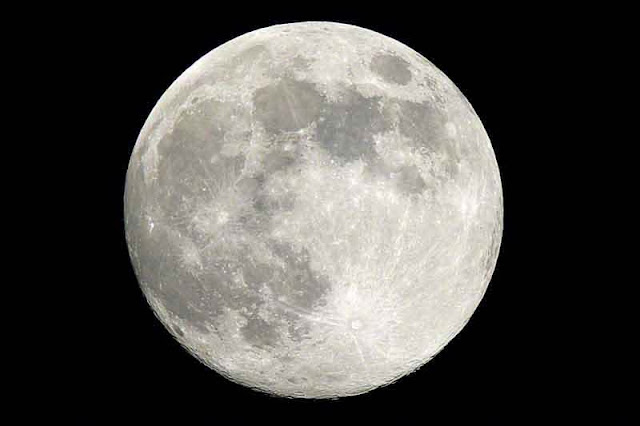 large full moon, silver colored