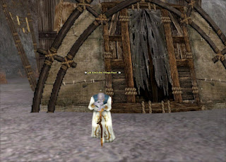 An image depicting Shaiya quest NPC, Lark Kumur the Village Head. This NPC is the handler for the quest "Delivery to Vruion Forest".
