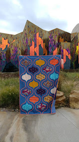 The Finial quilt by Slice of Pi Quilts using Aura fabrics by Mister Domestic for Art Gallery Fabrics