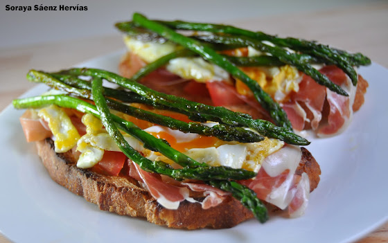 recette tartine salee asperges oeuf jambon