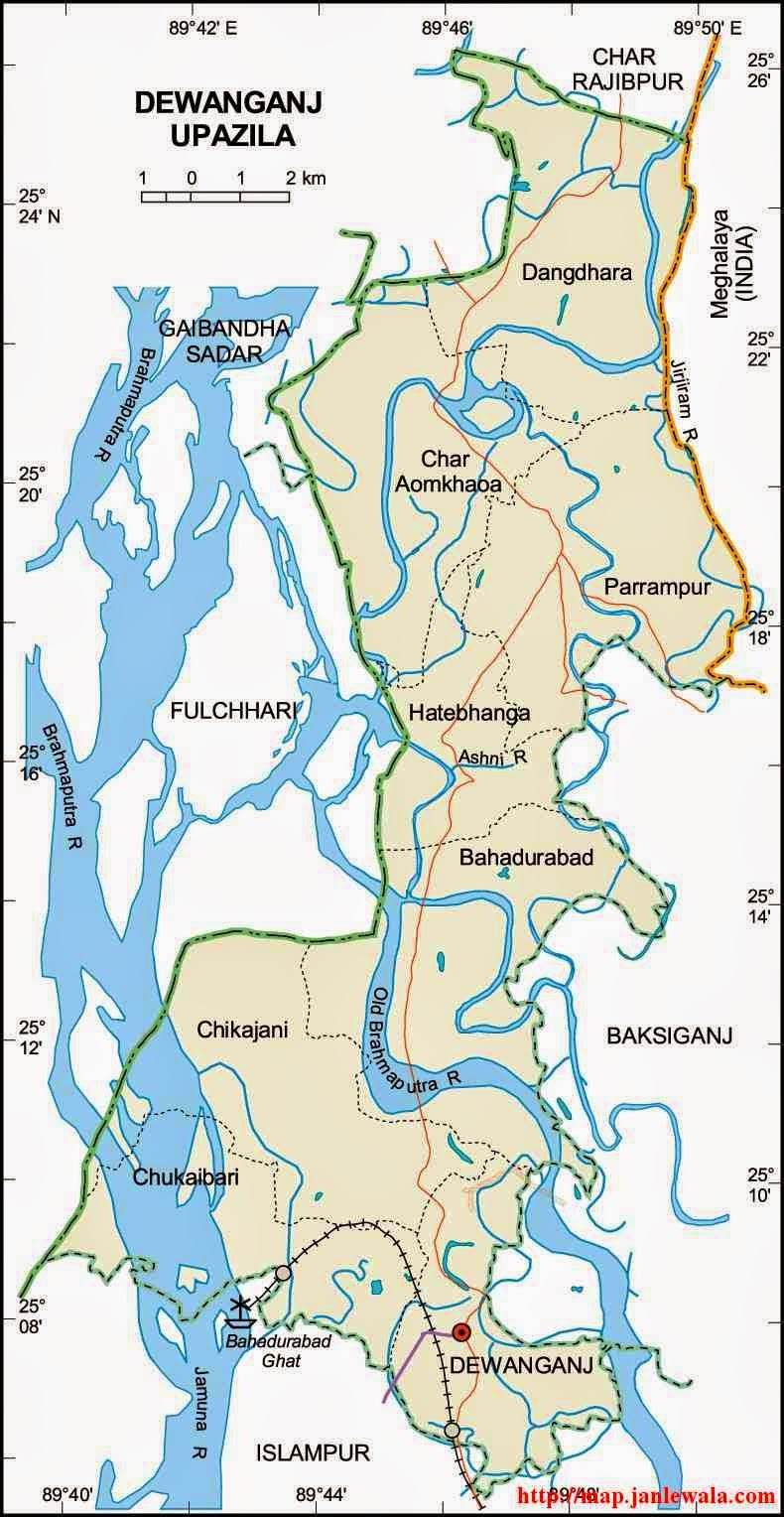 dewanganj upazila map of bangladesh