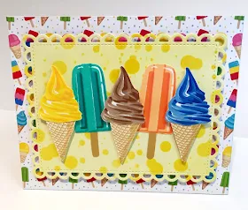 Sunny Studio Stamps: Two Scoops Perfect Popsicles Customer Card by Rouge Bow