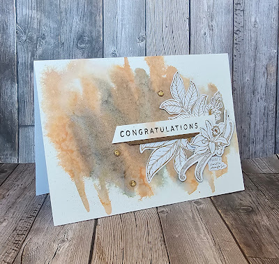 Lovely and Sweet stampin up watercolour wash and pattern paper congratulations card