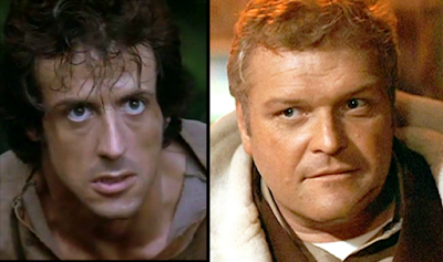 Sylvester Stallone (Oval face shape) and Brian Dennehy (Round face shape) in the film First Blood.