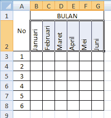 tulisan miring vertikal serta diagonal di excel