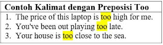 27 Contoh Kalimat Too di Bahasa Inggris dan Pengertiannya