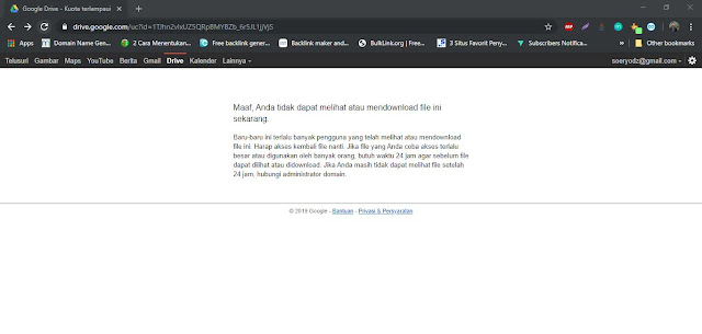 Cara Mengatasi Limit View atau Download File Google Drive