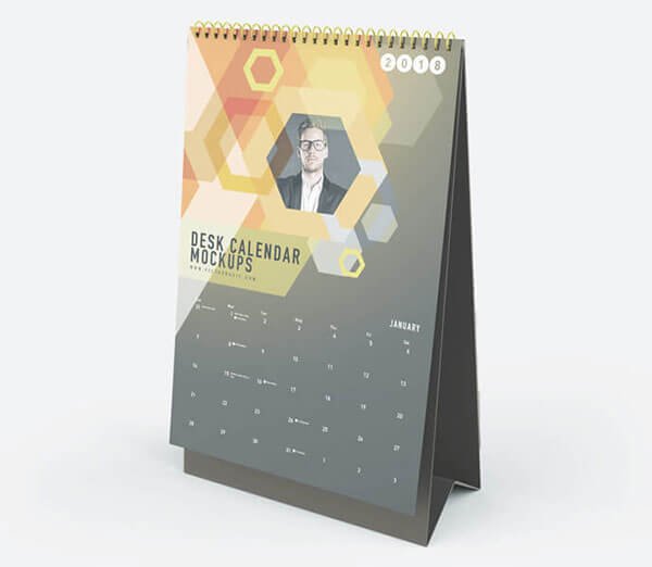 Mockup PSD Kalender 2019 Terbaru - Vertical Desk Calendar Mockups