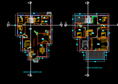 Download Gambar Kerja House 3 bedrooms format Autocad Gratis