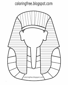 Simple clip art Egypt pharaoh king headdress Egyptian drawing Tutankhamun death mask coloring pages