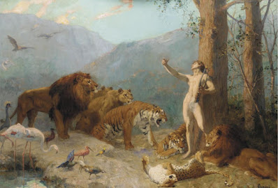 Homossexualidade na Grécia Antiga - Homossexualidade na Mitologia Grega - Orfeu Encantando os Animais, de Gustave Surand