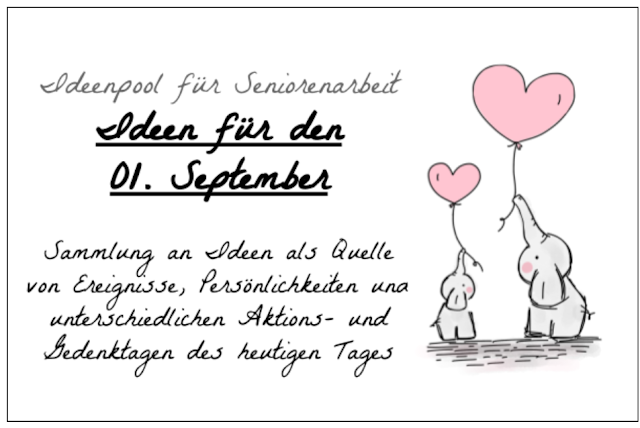 Beschäftigungen für den 01. September