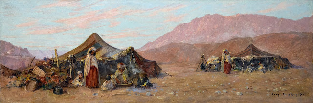 Campement nomade dans le Sud algérien. Vers 1920 par Eugène Deshayes