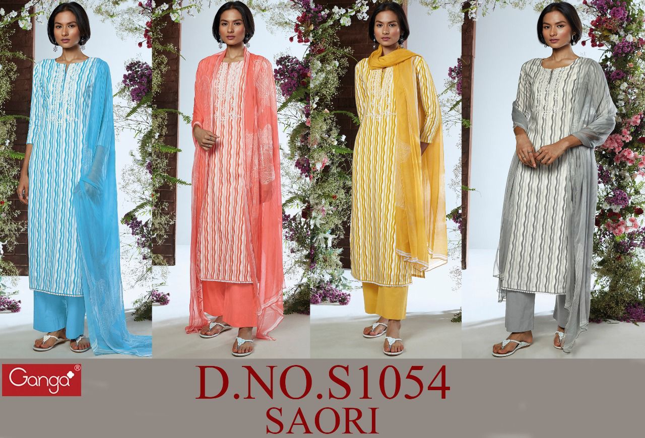 Ganga Saori 1054 Dress Material Catalog Lowest Price