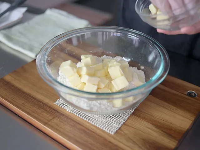 Add cubed cold butter