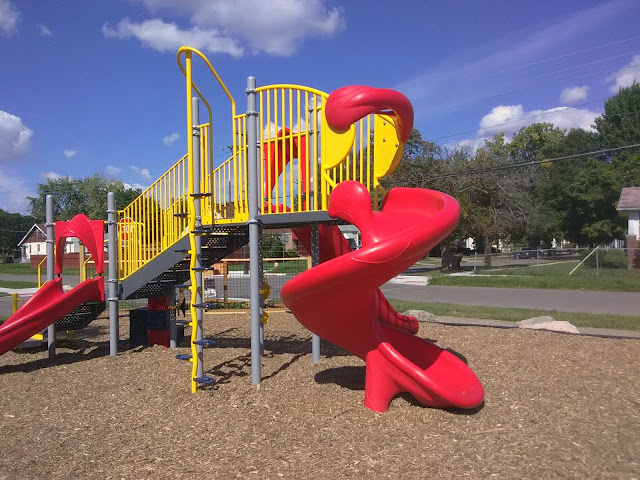 vacant lot transformed into playgound in detroit