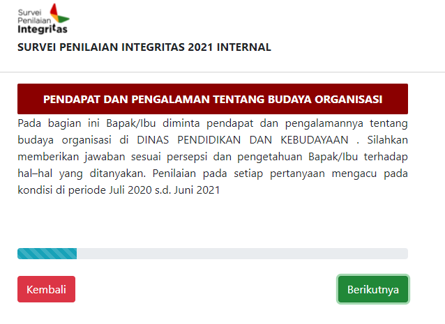 Pengisian Survei Penilaian Integritas KPK 2021