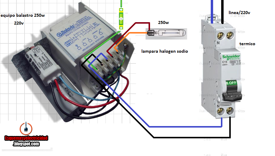 equipo balastro 250w