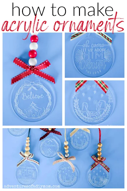 collage of acrylic ornaments