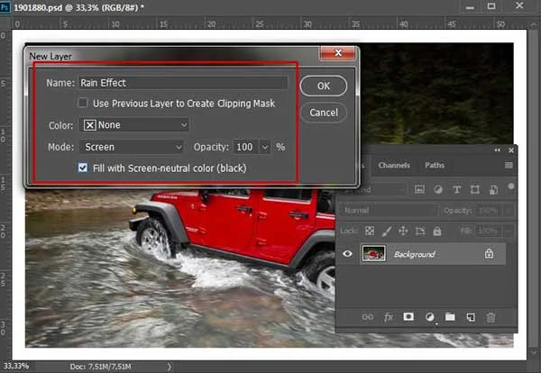 Create a New Layer For Rain Effect.