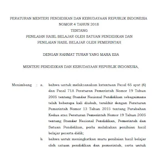 Download Permendikbud Nomor 4 Tahun 2018