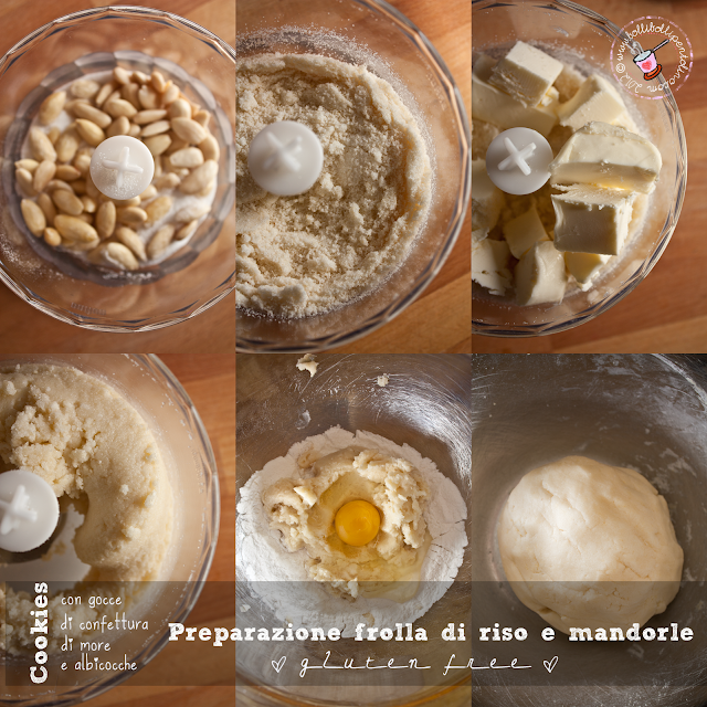 preparazione frolla di riso e mandorle 