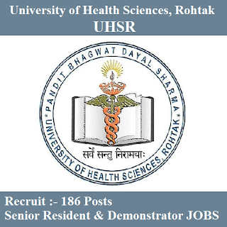 Pandit Bhagwat Dayal Sharma University of Health Sciences, UHSR, Haryana, Graduation, Senior Resident, freejobalert, Sarkari Naukri, Latest Jobs, uhsr logo