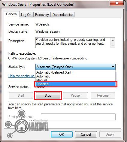cara untuk menonaktifkan Windows Index Search di windows 7 - Cara Mempercepat Kinerja Sistem Operasi Windows 7