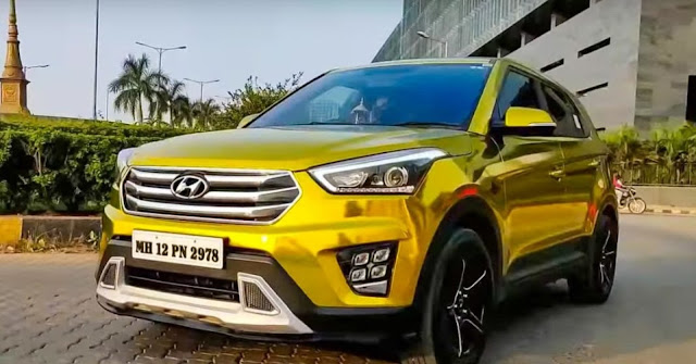 Wrapping Hyundai Creta With A Gold Wrap Looks Unique