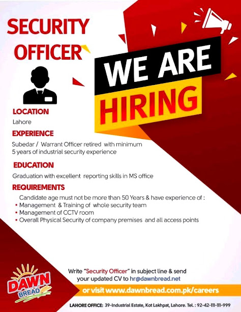 Latest Dawn Bread Jobs- Security Officer Jobs July 2021