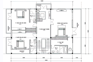 bản vẽ mẫu nhà thiết kế đẹp, sang trọng 3 tầng, 5 phòng ngủ