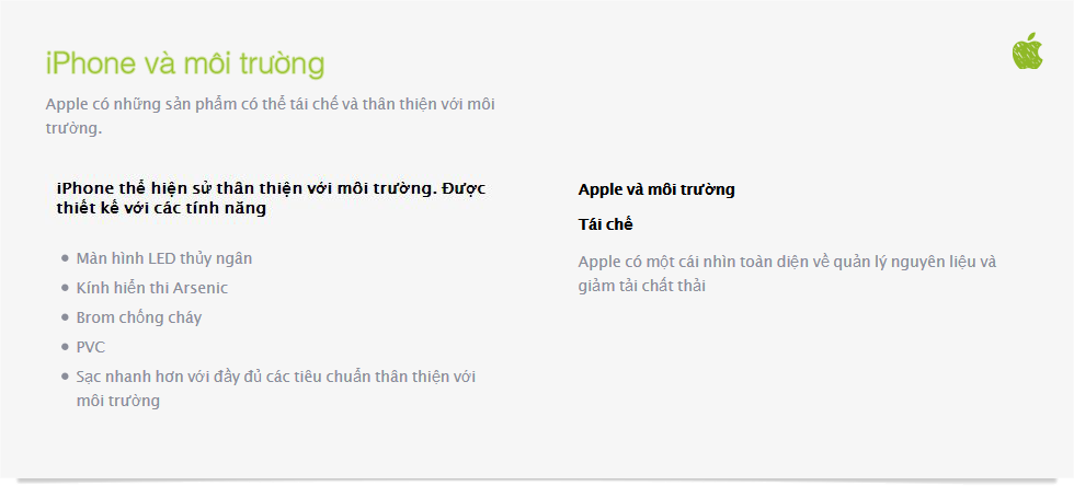 iPhone và môi trường