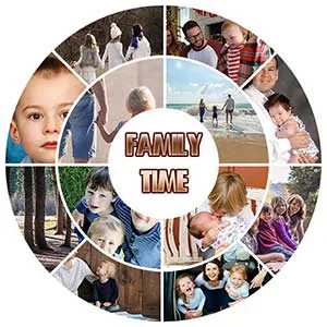 Family in Circles Photoshop Collage Template